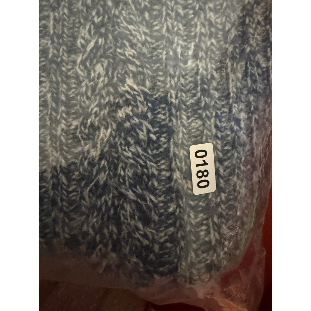 Vintage Shetland Wool Sweater Womens S Blue Marbled Cable Knit Preppy Coastal - Picture 9 of 9